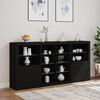 vidaXL Sideboard Black Engineered wood Large Sideboard Rectangular