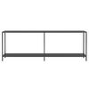 vidaXL Console Table Black Tempered Glass, Powder-Coated Steel Large