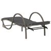vidaXL Sun Lounger Set of 2 Grey PE rattan Adult-sized