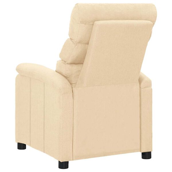 vidaXL Massage Chair Cream Fabric (100% polyester), iron, plywood Large