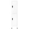 vidaXL Locker Cabinet White Steel Medium Locker Cabinet Rectangular
