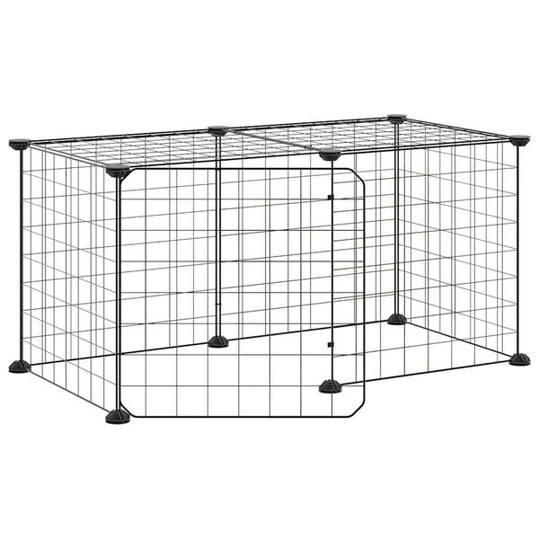 vidaXL Pet Cage Black Powder-coated steel Small Collapsible Pet Cage