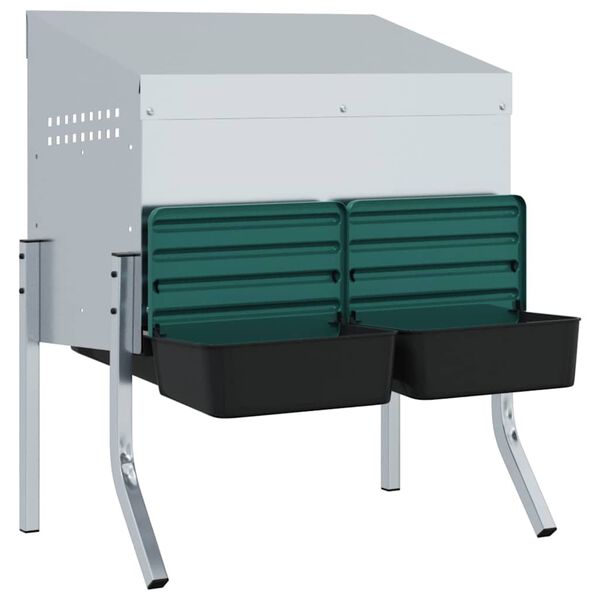vidaXL Chicken Nesting Box 2 Compartments with Legs Galvanised Steel