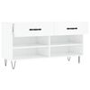 vidaXL Shoe Bench High gloss white Engineered wood, iron