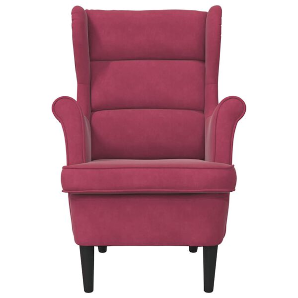 vidaXL Armchair Wine Red Velvet, Plywood Standard Durable Armchair