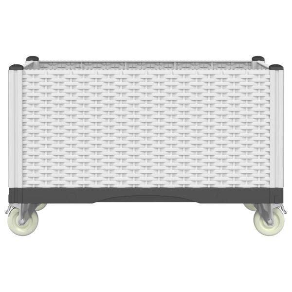 vidaXL Garden Planter White Polypropylene Large Portable