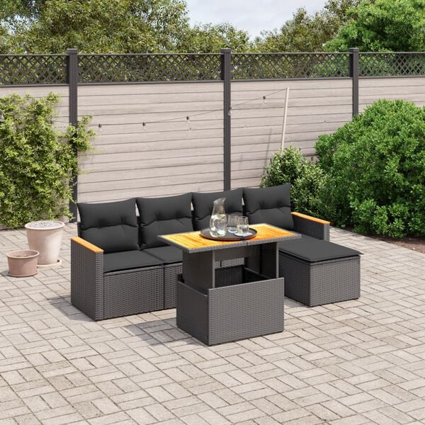 vidaXL Garden Sofa Set Black