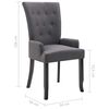 vidaXL Dining Chair Set of 4 Dark Gray Polyester, Oak Wood Standard