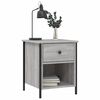 vidaXL Bedside Cabinet Set of 2 Grey Sonoma Engineered wood, iron