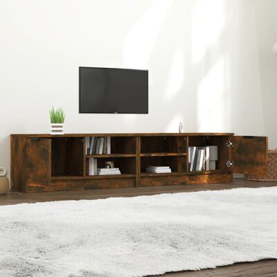 vidaXL TV Stands 2 pcs Smoked Oak 31.5"x13.8"x14.4" Engineered Wood