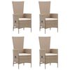 vidaXL 5 Piece Patio Dining Set with Cushions Poly Rattan Beige