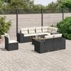 vidaXL Garden Sofa Set Black PE Rattan Large UV-resistant materials