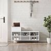 vidaXL Shoe Cabinet White Engineered Wood, Metal Medium