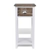 vidaXL Cabinet Brown and White Paulownia wood and plywood Bedside Table