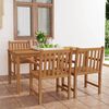 vidaXL Garden Dining Set Teak Brown Solid Teak Wood 5 Piece Set Durable