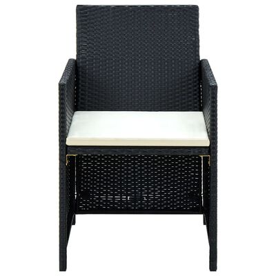 vidaXL 4 Piece Patio Lounge with Cushions Set Poly Rattan Black