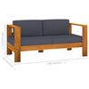 vidaXL Wooden Lounge Set Dark grey Solid acacia wood, polyester fabric