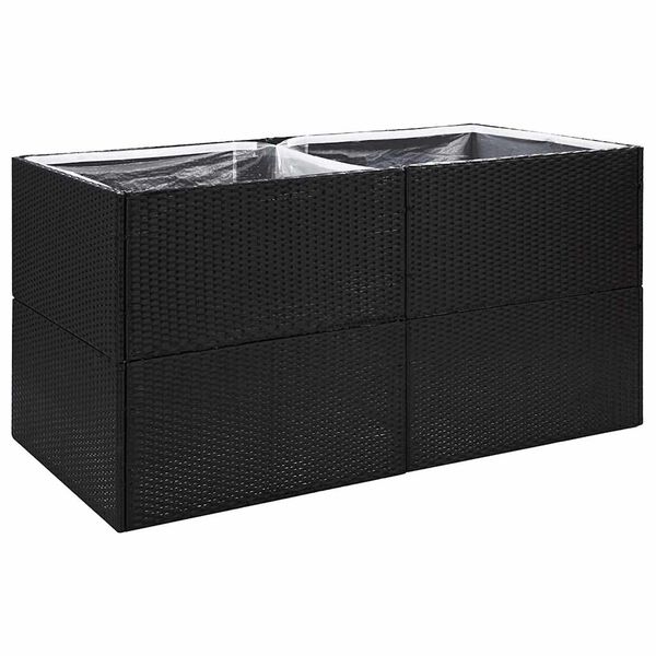 vidaXL Garden Planter Black and Transparent
