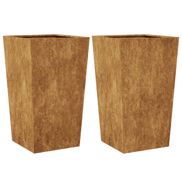 vidaXL Garden Planter Set of 2 Brown Weathering steel