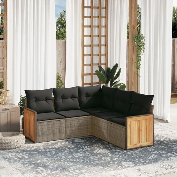 vidaXL Garden Sofa Set Grey