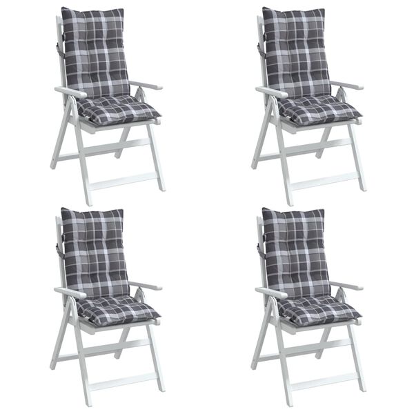 vidaXL Highback Chair Cushion Set of 4 Water-resistant materials