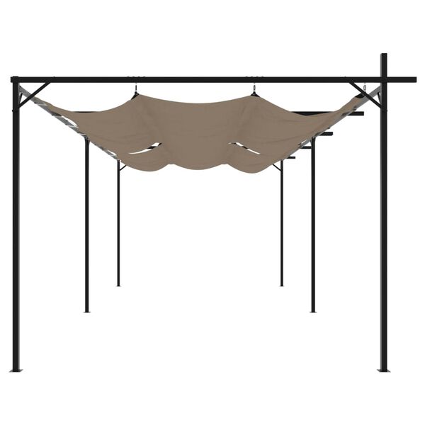 vidaXL Pergola with Retractable Roof Taupe 231.9"x115"x90.6"
