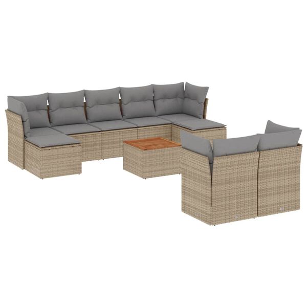 vidaXL Garden Sofa Set Mix Beige, Light Grey