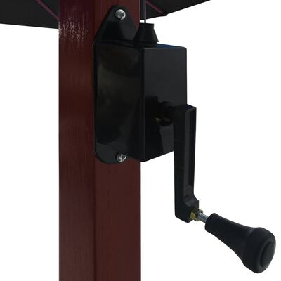 vidaXL Hanging Parasol with Wooden Pole 157.5"x118.1" Black