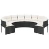 vidaXL Patio Sofa Black PE rattan, powder-coated steel Large