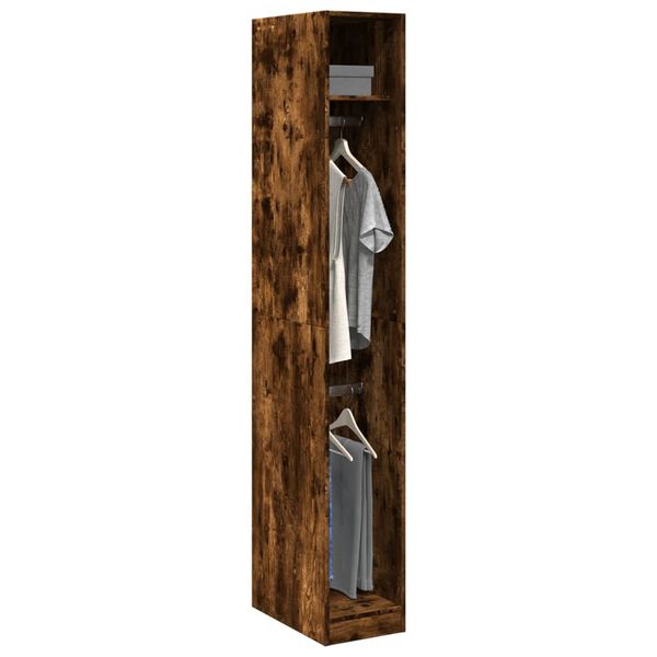 vidaXL Wardrobe Smoked Oak Engineered Wood Compact Wardrobe