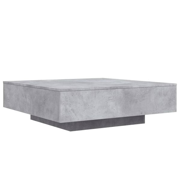 vidaXL Coffee Table Concrete gray Engineered wood 39.4 x 39.4 x 12.2 in