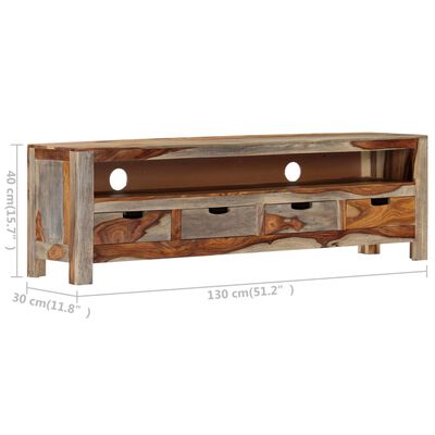 vidaXL TV Cabinet Solid Sheesham Wood 51.1"x11.8"x15.7"