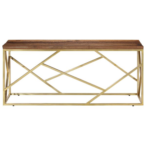 vidaXL Coffee Table Gold and natural wood