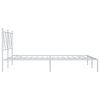 vidaXL Bed Frame White Steel Full Bed Frame Rectangular Modern
