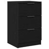 vidaXL Bedside Cabinet with Drawer Black Oak 15.75 x 25.59 x 25.59 in