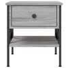 vidaXL Bedside Table Set of 2 Grey Sonoma Engineered Wood, Iron Medium
