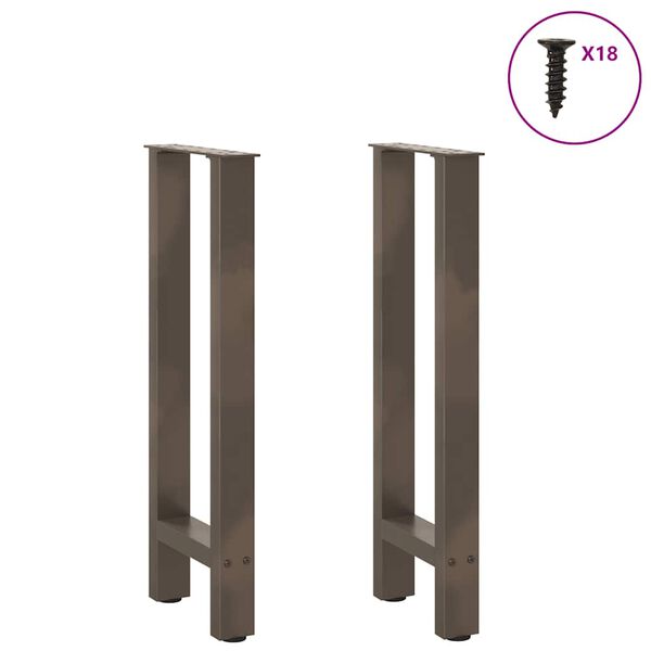 vidaXL Coffee Table Leg Set of 2 Natural Steel Powder-coated steel