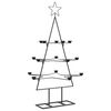 vidaXL Metal Christmas Tree Black Powder-coated steel Medium Collapsible