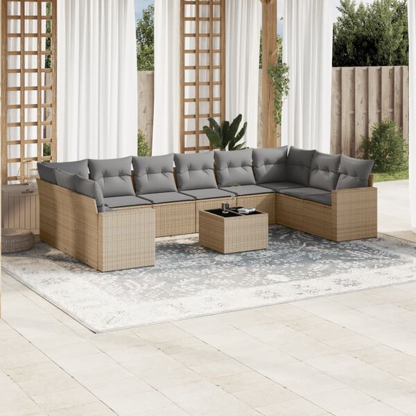vidaXL Garden Sofa Set Beige