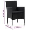 vidaXL Sofa Set Black PE (polyethylene) rattan Medium Removable Covers