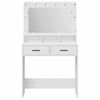 vidaXL Dressing Table White 79 x 41 x 135 cm Engineered Wood
