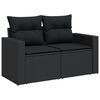 vidaXL Garden Sofa Set Black PE rattan, powder-coated steel, tempered glass