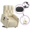 vidaXL Electric Stand up Massage Recliner Chair Cream Fabric