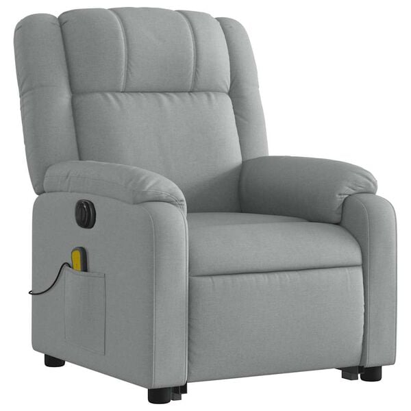 vidaXL Electric Stand Up Massage Recliner Chair Light Grey