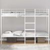 vidaXL Bunk Bed White Steel 39.4 x 79.0 in Bunk Bed Rectangular
