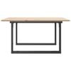 vidaXL Coffee Table O-Frame 35.4"x35.4"x17.7" Solid Wood Pine and Steel