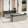 vidaXL Garden Sofa Set Light Grey Poly Rattan Large Modular