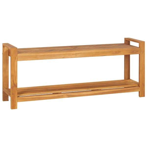 vidaXL Bench Natural Solid teak wood 47.2 in Bench Rectangular