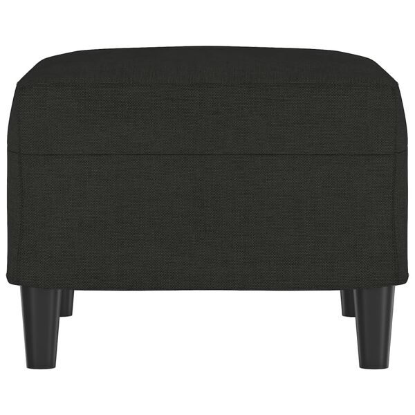vidaXL Footstool Black Polyester, Plywood, Foam Medium Footstool