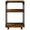 vidaXL Printer Stand 3-Tier Smoked Oak 16.9"x18.9"x25.2" Engineered Wood